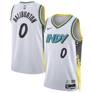 Unisex Indiana Pacers Tyrese Haliburton  White 2024/25 Swingman Player Jersey - City Edition