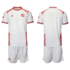 Men's Denmark Custom White 2022 FIFA World Cup Away Soccer Jersey Suit