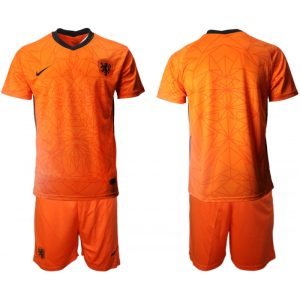Men's Netherlands National Team Custom Orange Home  Soccer Jersey Suit